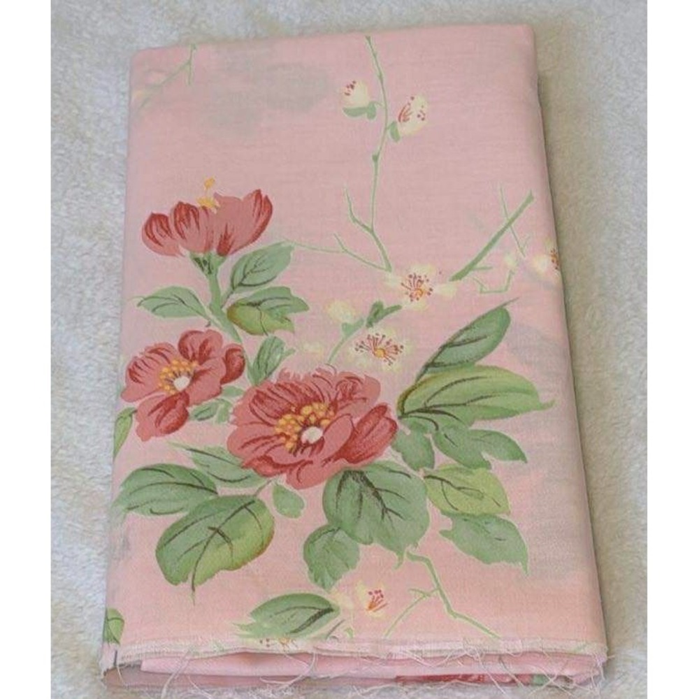 Alexander Henry Asian Pink Floral Blossom Fabric 100% Cotton  .69 yds Japan